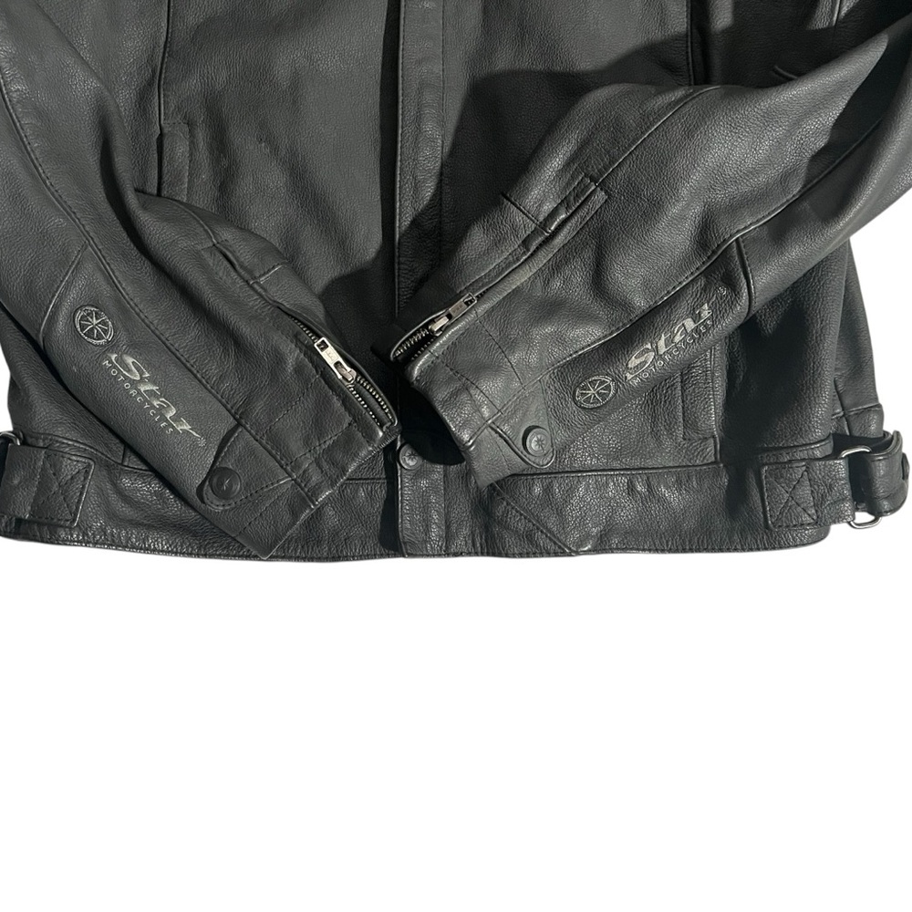 Star Yamaha Leather Motorcycle Jacket Men's X-Large w/ Liner Heavy Durable - Picture 6 of 10